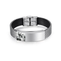 Men's Photo Name Mesh Bracelet