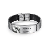 Men's Photo Name Mesh Bracelet