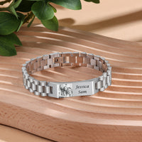 Men's Photo Name Link Bracelet