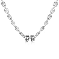 Men's Engraved Bead Mariner Chain Necklace