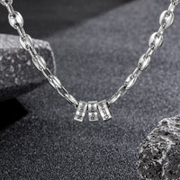 Men's Engraved Bead Mariner Chain Necklace