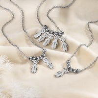 Mom Kids Charm Necklace with Beads
