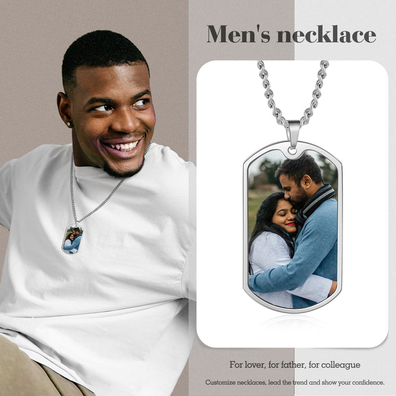 Men's Custom Photo Dog Tag Necklace