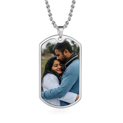Men's Custom Photo Dog Tag Necklace