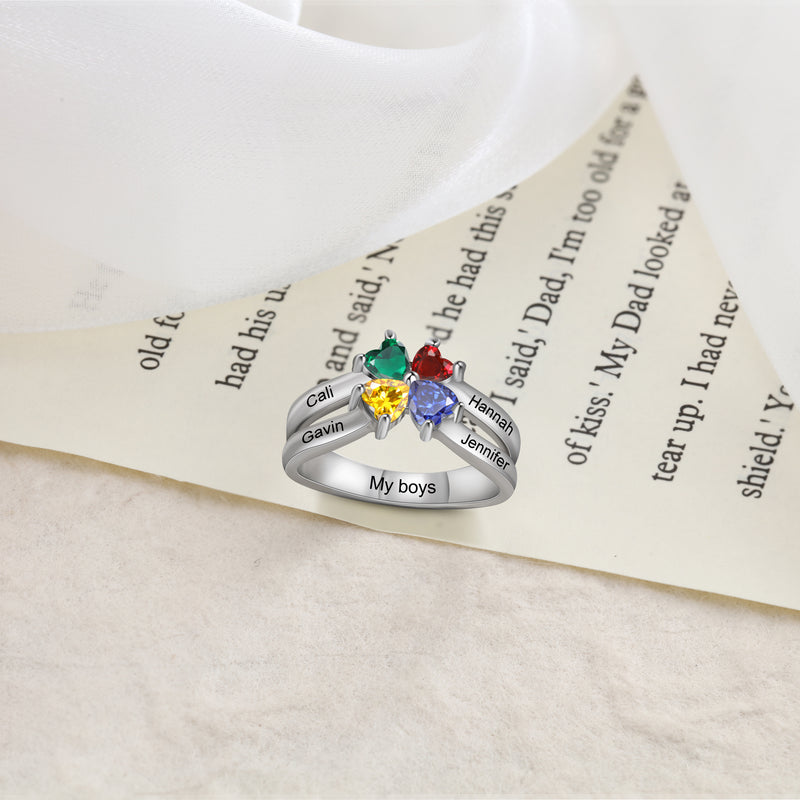 Sterling Silver Clover CZ Ring