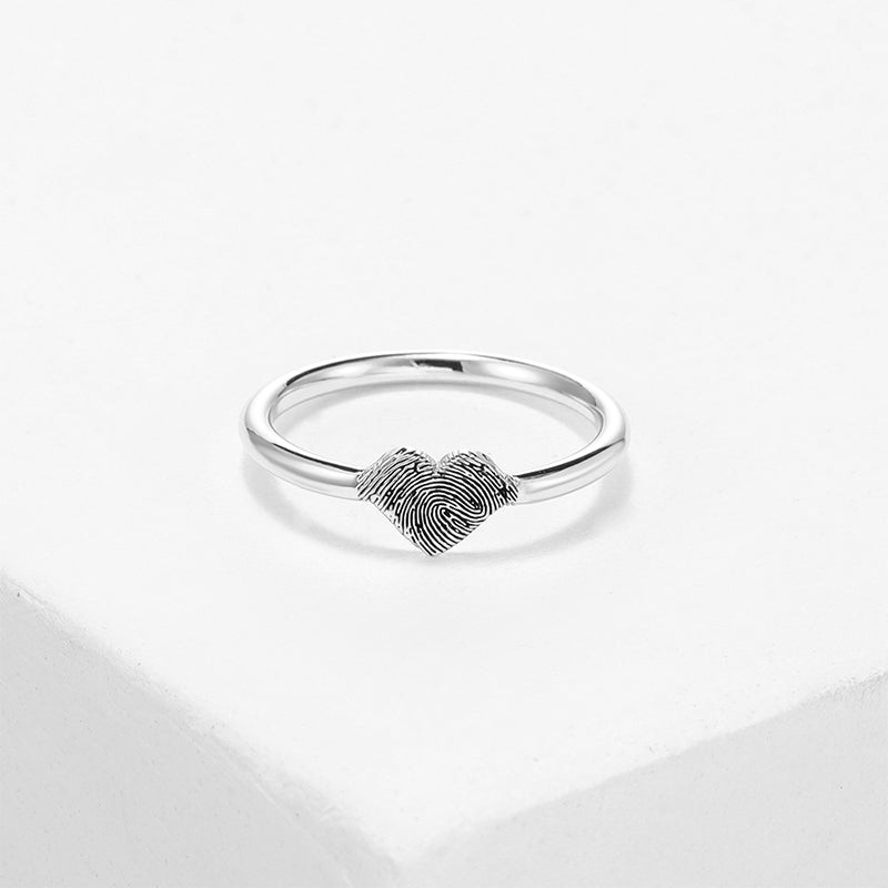 Personalized Heart Fingerprint Ring