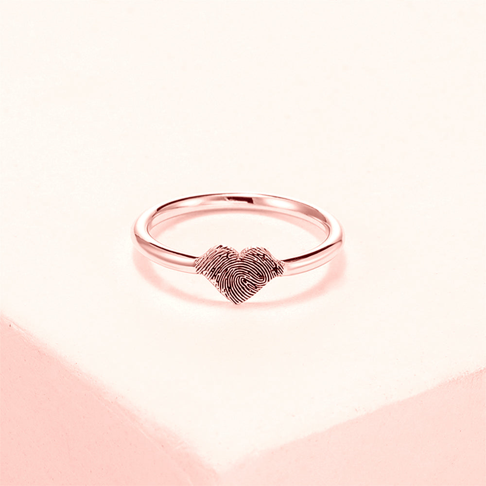 Personalized Heart Fingerprint Ring