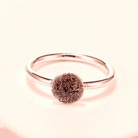 Personalized Round Fingerprint Signet Ring