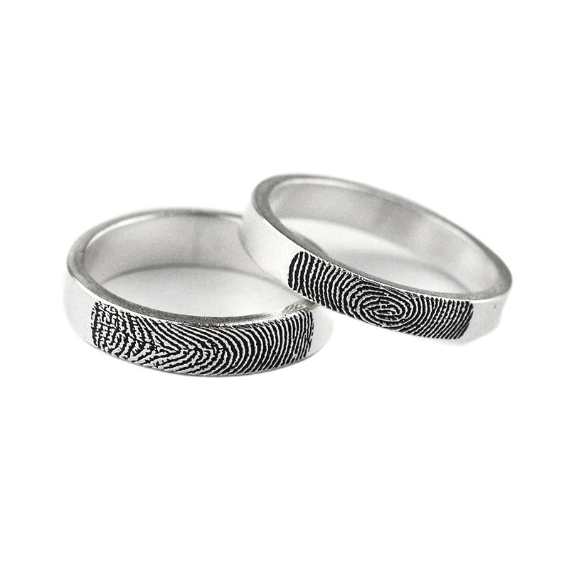 Engraved Fingerprint Band Ring
