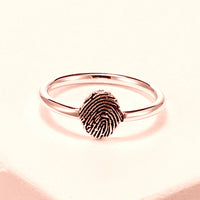Personalized Dainty Round Fingerprint Ring