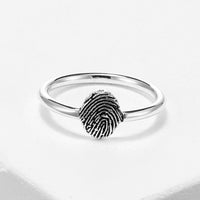 Personalized Dainty Round Fingerprint Ring