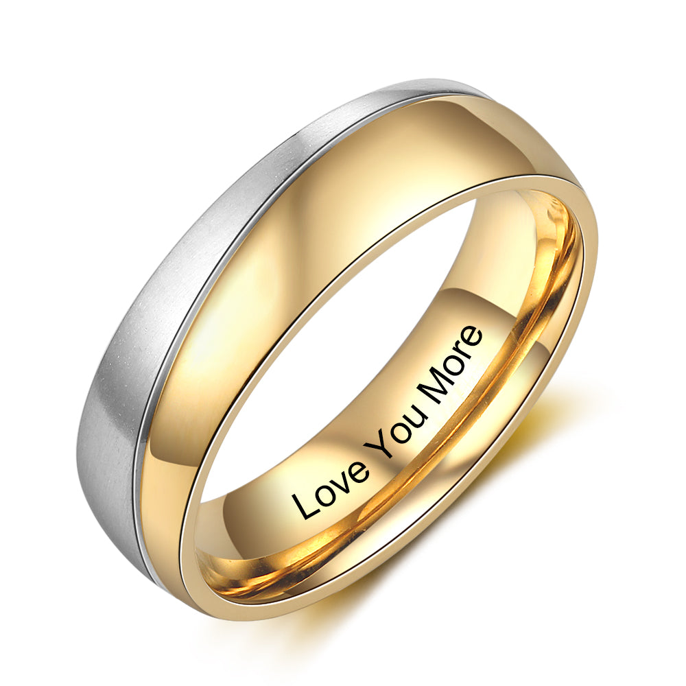 Personalized Stainless Steel Couple Ring