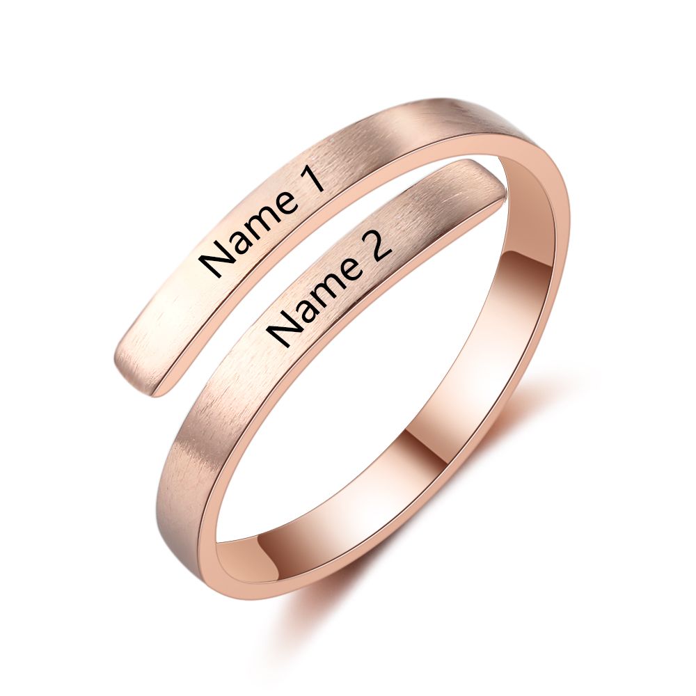 Wrap Around Open Name Ring