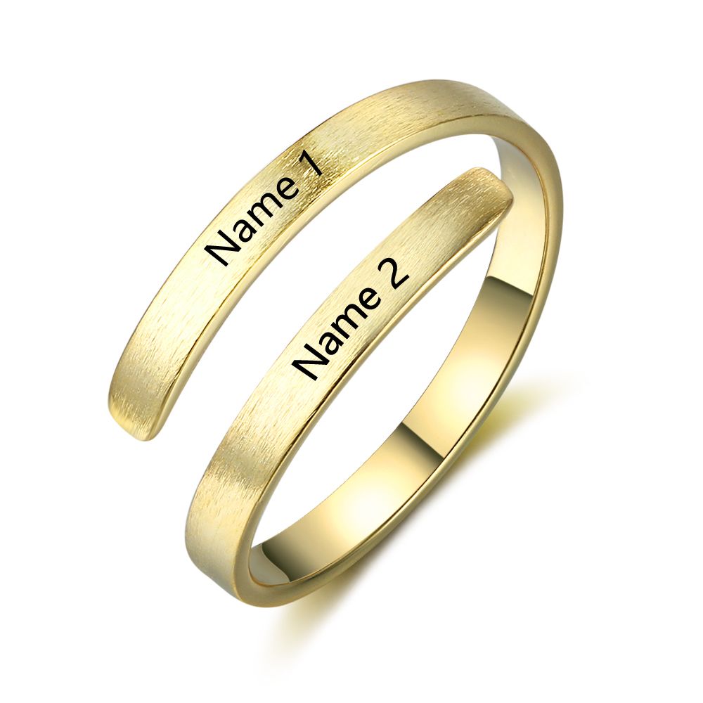 Wrap Around Open Name Ring