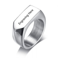 Men's Engraved Stainless Steel Band Ring
