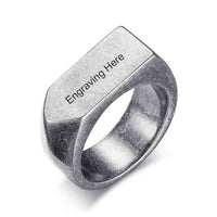 Men's Engraved Stainless Steel Band Ring