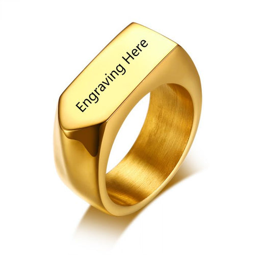 Men's Engraved Stainless Steel Band Ring