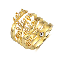 Personalized Stacked Names Open Ring