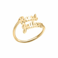 Stacked Double Name Ring