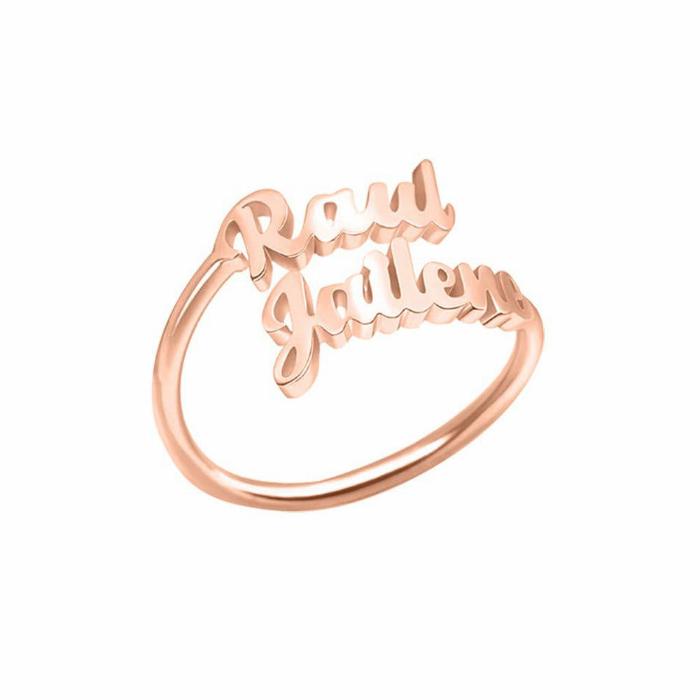 Stacked Double Name Ring
