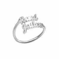 Stacked Double Name Ring