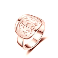 Engraved Cushion Monogram Ring