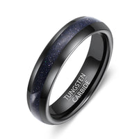 Engraved Black Tungsten Couple Ring