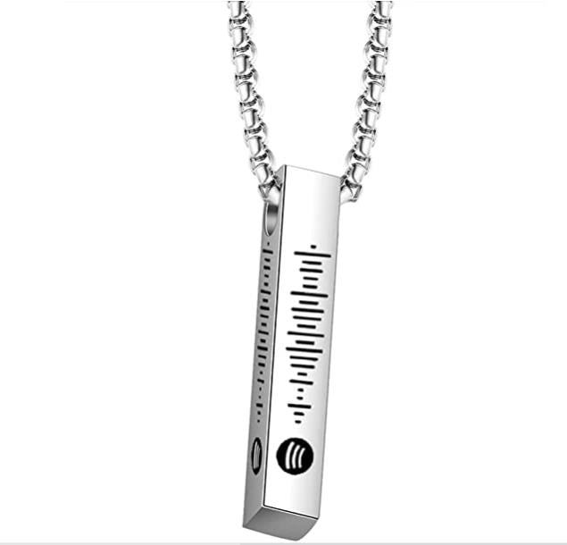 Engraved Four Sided Vertical Bar Necklace