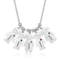 Kids Charm Birthstone Name Necklace for Mom