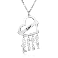 Love Heart Family Name Drop Necklace