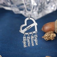 Love Heart Family Name Drop Necklace