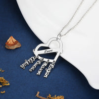 Love Heart Family Name Drop Necklace