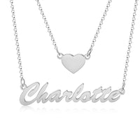 Personalized Rhodium Plated Multi-Chain Name Necklace