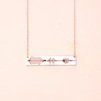 Personalized Engraved Sound Wave Bar Necklace