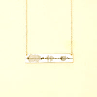 Personalized Engraved Sound Wave Bar Necklace