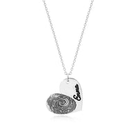 Personalized Fingerprint Heart Necklace 18mm