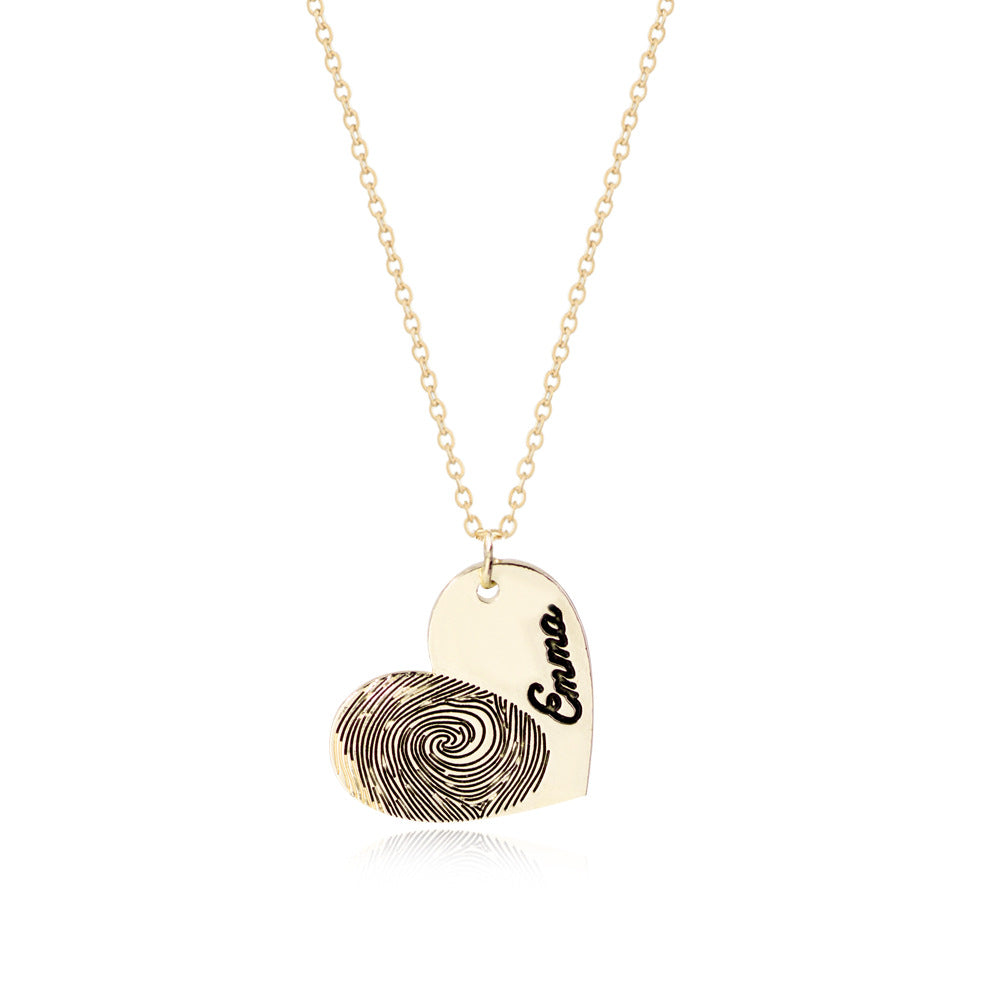 Personalized Fingerprint Heart Necklace 18mm