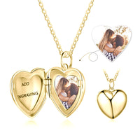 Sterling Silver Engraved Heart Photo Locket