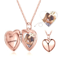 Sterling Silver Engraved Heart Photo Locket
