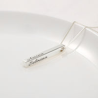 Engraved Vertical Bar Necklace