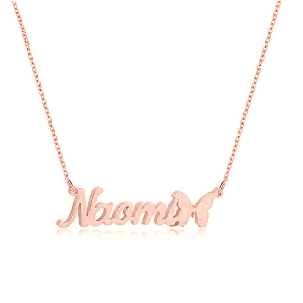 Butterfly Script Name Necklace