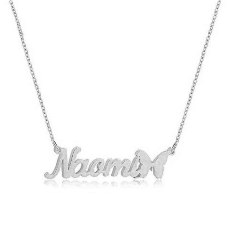 Butterfly Script Name Necklace