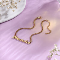 Personalized Script Name Curb Chain Anklet