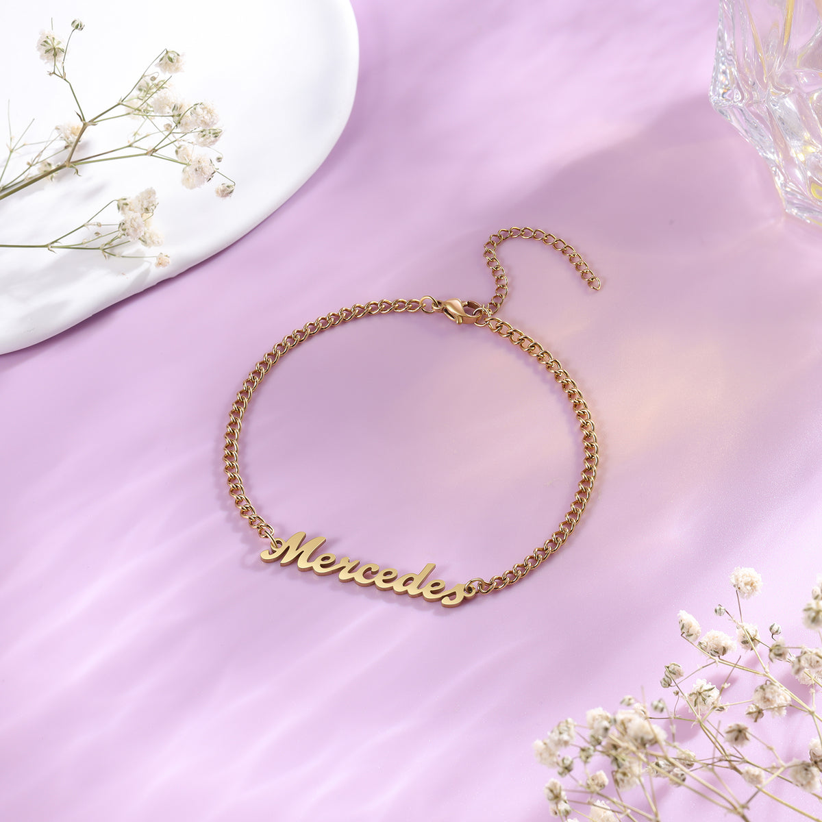 Personalized Script Name Curb Chain Anklet