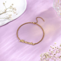 Personalized Script Name Curb Chain Anklet