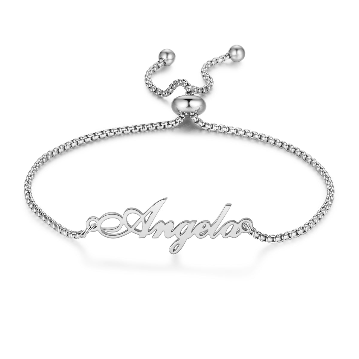 Personalized Script Name Adjustable Slider Bracelet