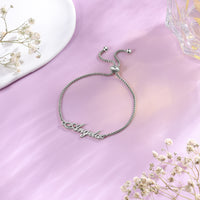Personalized Script Name Adjustable Slider Bracelet