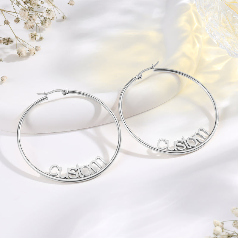 Personalized Name Hoop Earrings