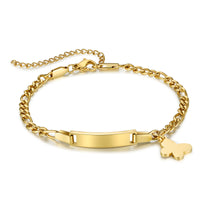 Engraved Name Bar Anklet with Butterfly Charm