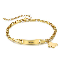 Engraved Name Bar Anklet with Butterfly Charm